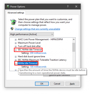 NVMe energiagazdálkodás beállítása